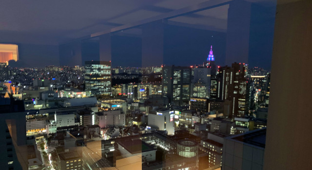 祝賀会会場からの夜景